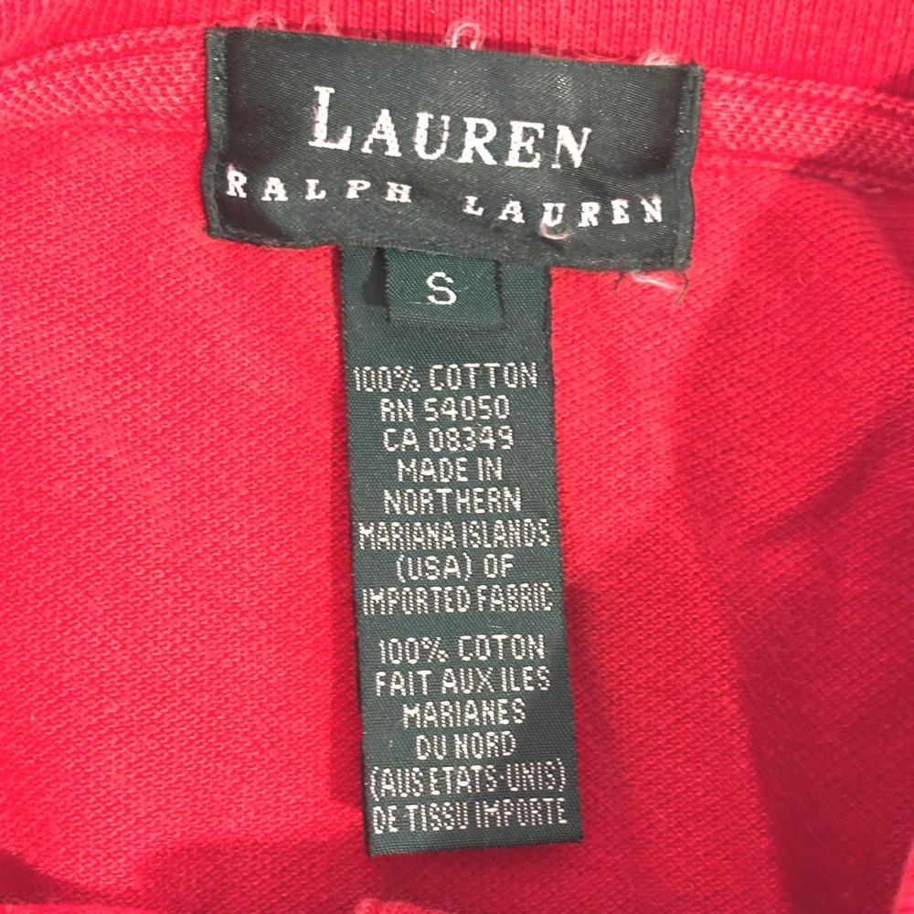 Lauren Ralph Lauren Polo Shirt Womens Small Red Short Sleeve Gold Crest Logo - Picture 2 of 11
